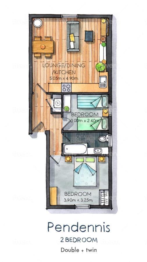Pendennis - Bright Victorian Flat, Sea Views & Close To Beach Falmouth Luaran gambar